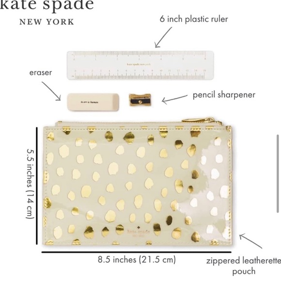 Kate Spade Flamingo Dot Gold Pouch - Picture 2 of 6